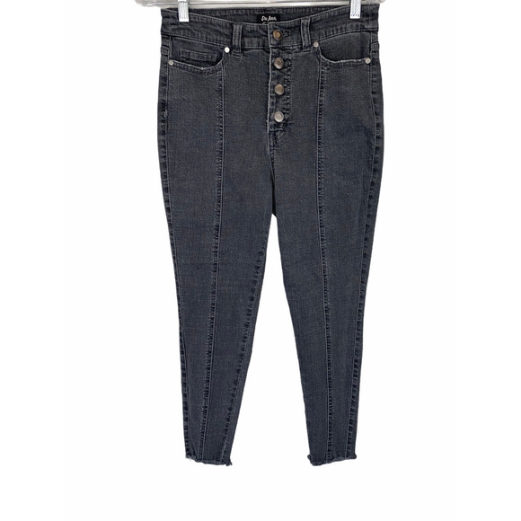 Du Jour Petite High Rise Jeggings with Faux Button Fly Pant Medium Grey 6P Size - Picture 1 of 2